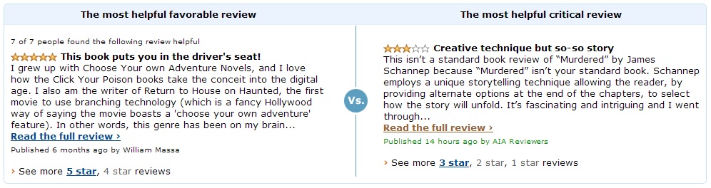 Exhibit A: See the titles? "Most Helpful Critical Review". The defense rests its case.