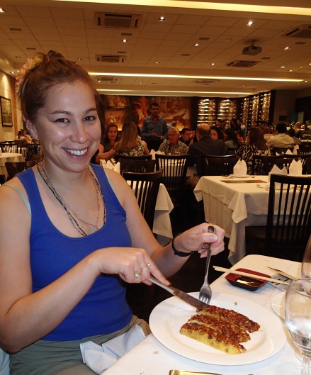 For dessert? Flame-roasted pinneapple with a sweet-spiced glaze.