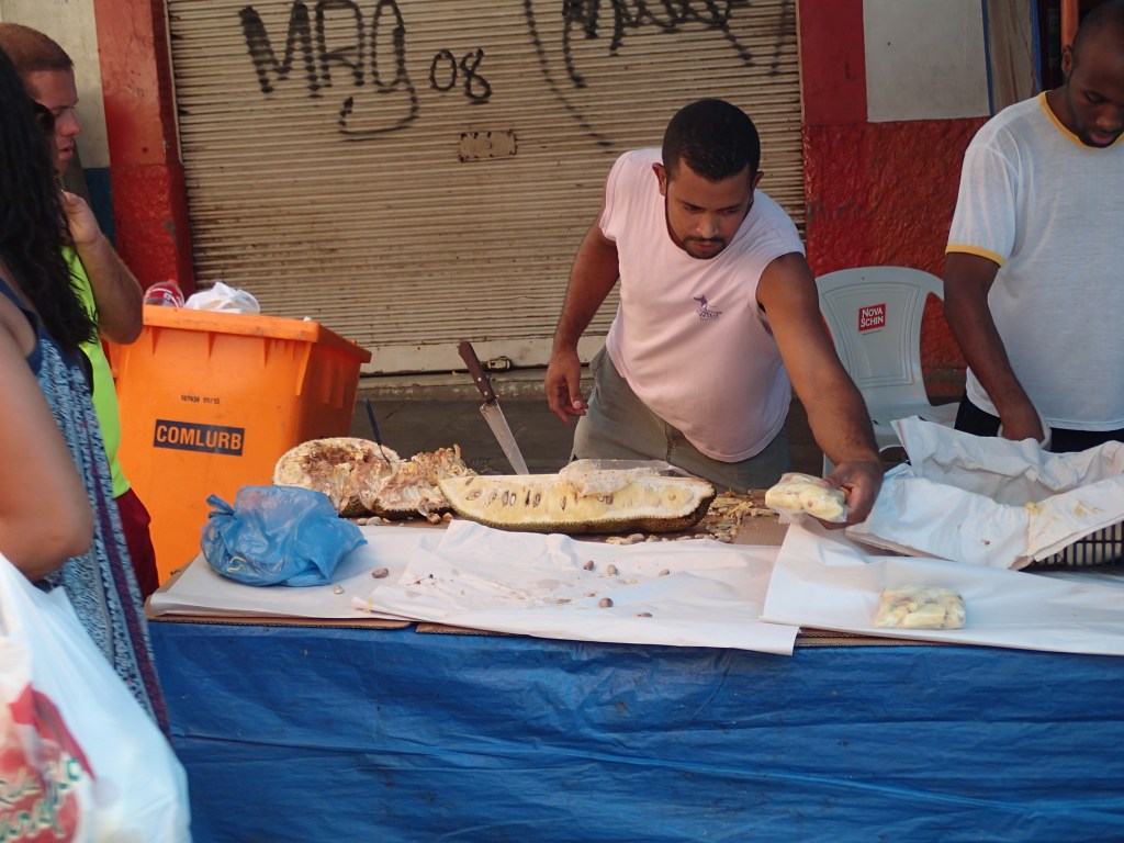 "Jackfruit" is common, but has a love-it-or-hate-it taste.