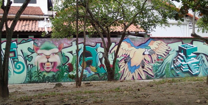 Its always interesting to me where youll find graffiti. Like this dirt lot on the other side of a neighborhood.